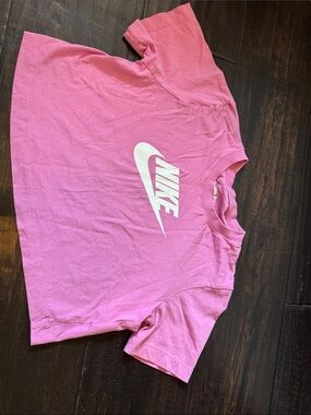 Nike Pink Short Sleeve Tee with White Logo